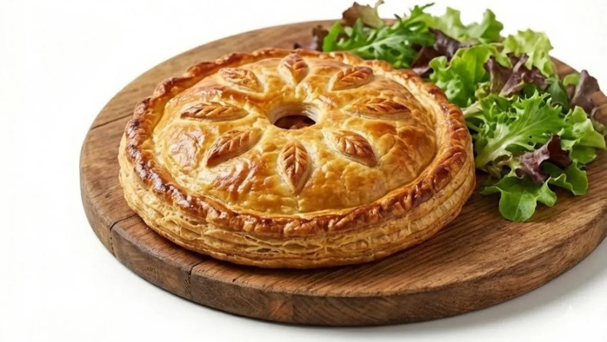 Tourte au jambon, champignons et camembert