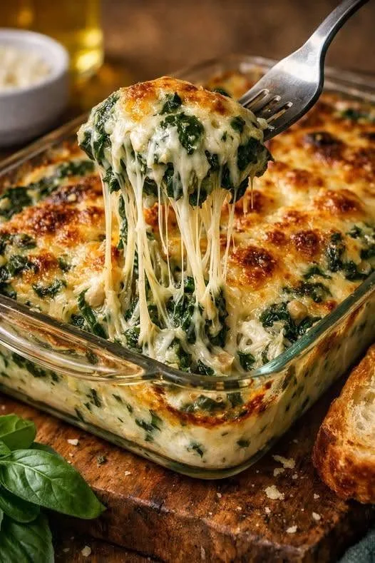 Épinards gratinés au fromage et à la béchamel