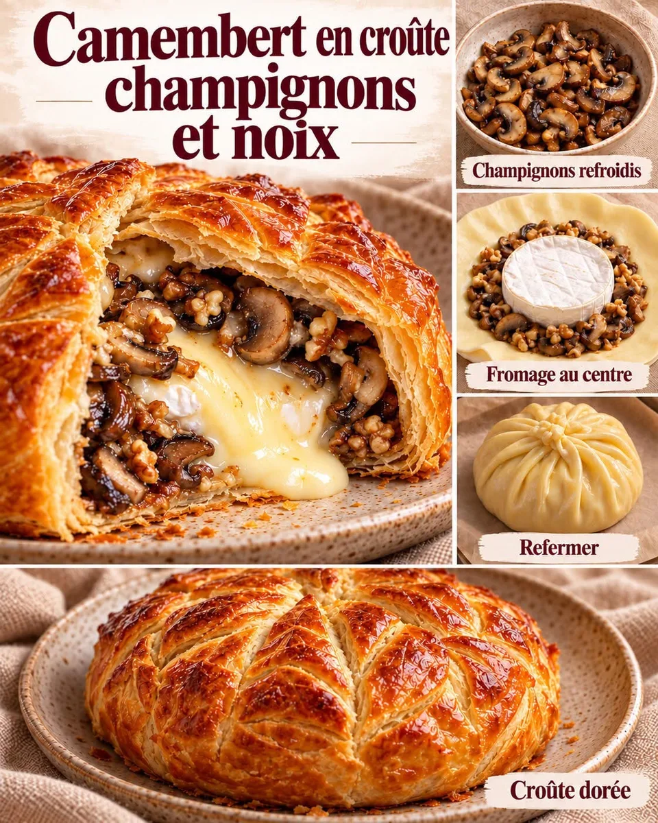 Camembert en Croûte aux Champignons et Noix