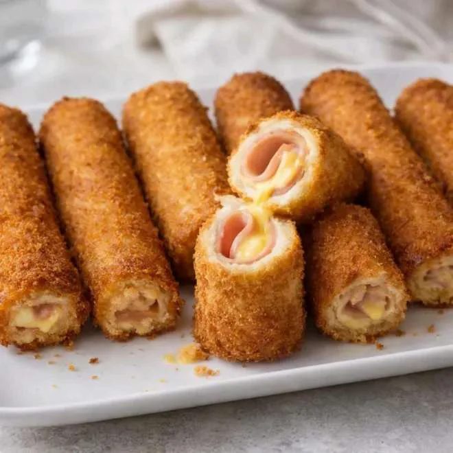 Mini croque-monsieur roulés au jambon et comté (croustillants, dorés au four)