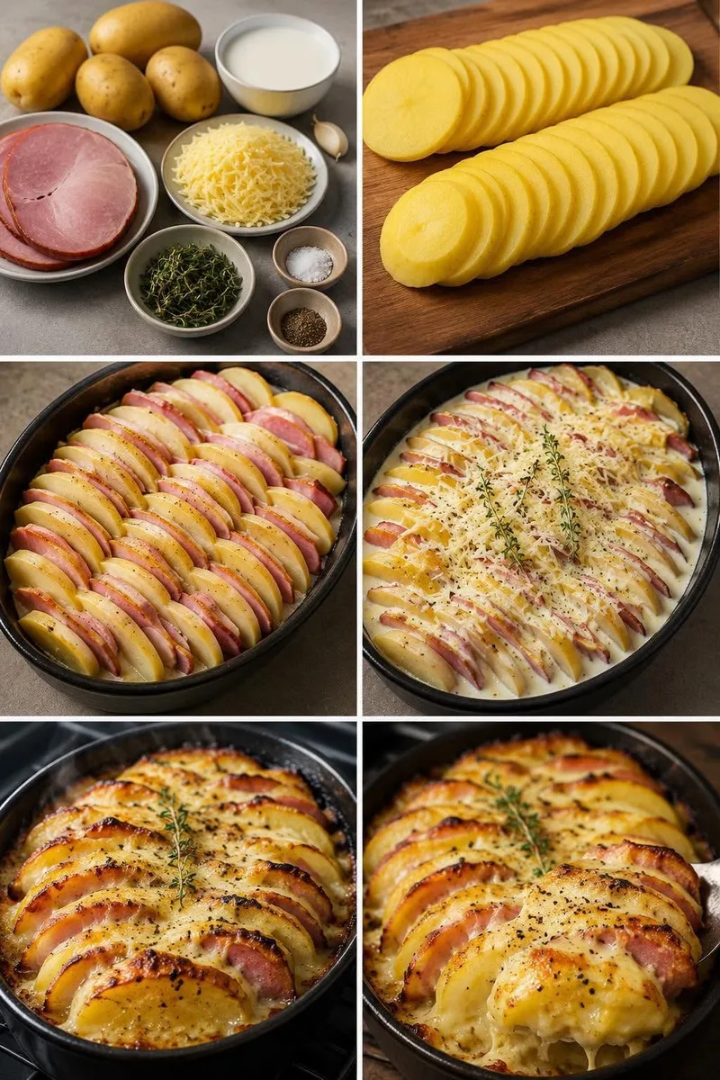 Gratin de Pommes de Terre au Jambon et Fromage