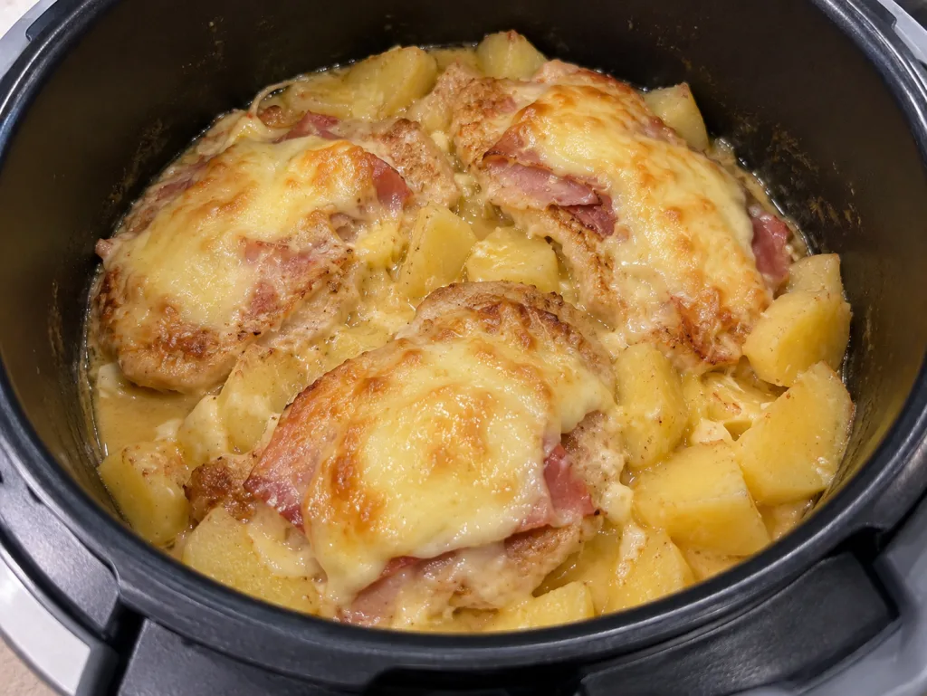 Escalope Savoyarde Gratinée au Reblochon, Jambon et Pommes de Terre