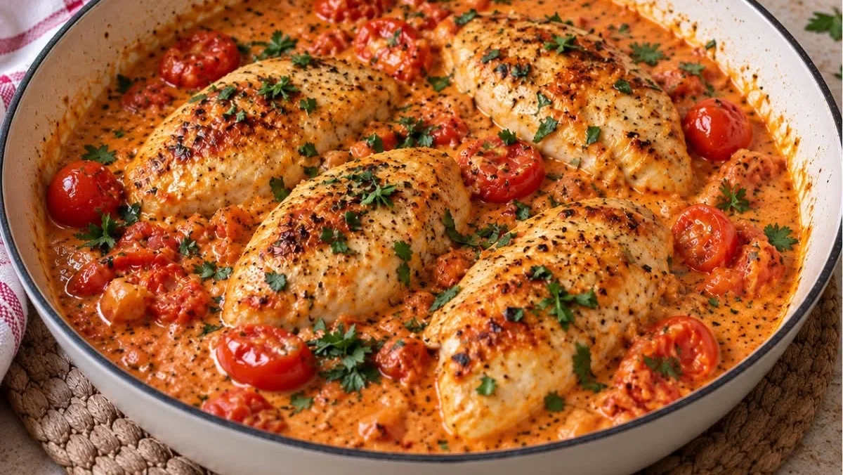 Blancs de Poulet à la Crème de Tomate