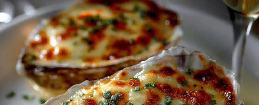 Huîtres gratinées au Champagne