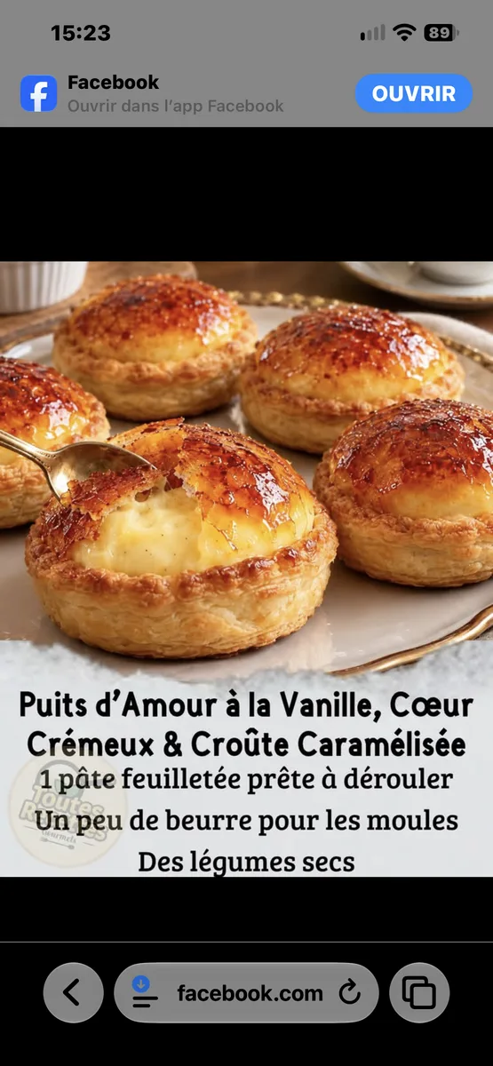 Puits d'Amour à la Vanille, Cœur Crémeux & Croûte Caramélisée