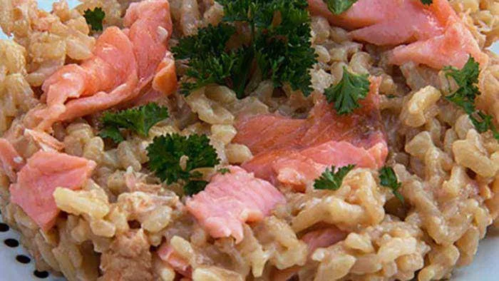 Risotto aux deux saumons