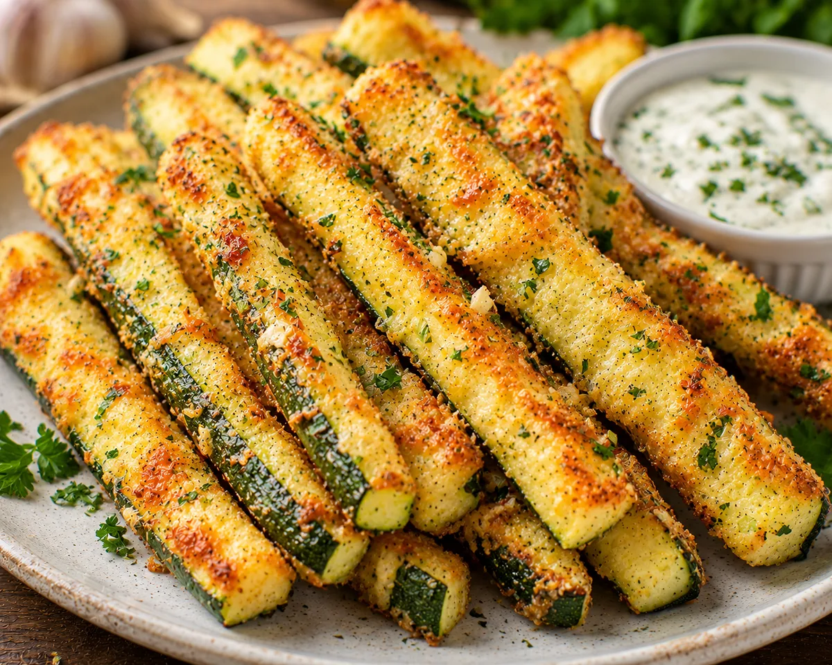 Bâtonnets de Courgette au Fromage et à l'Ail