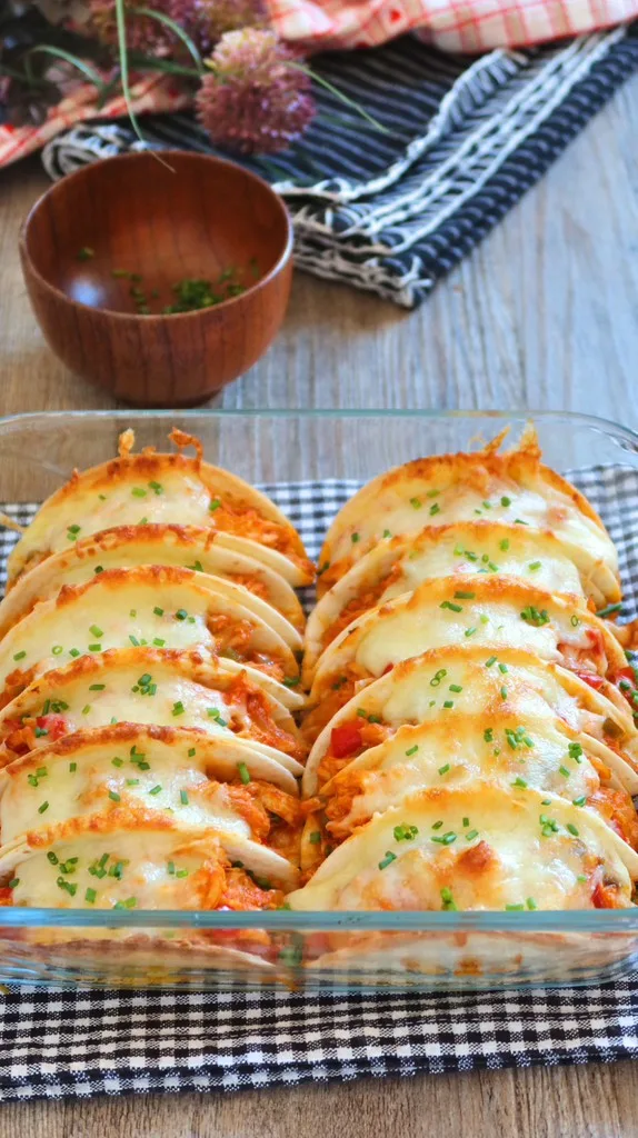 Tacos de poulet et fromage