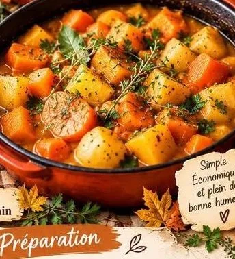 Ragoût de potimarron, carottes et pommes de terre