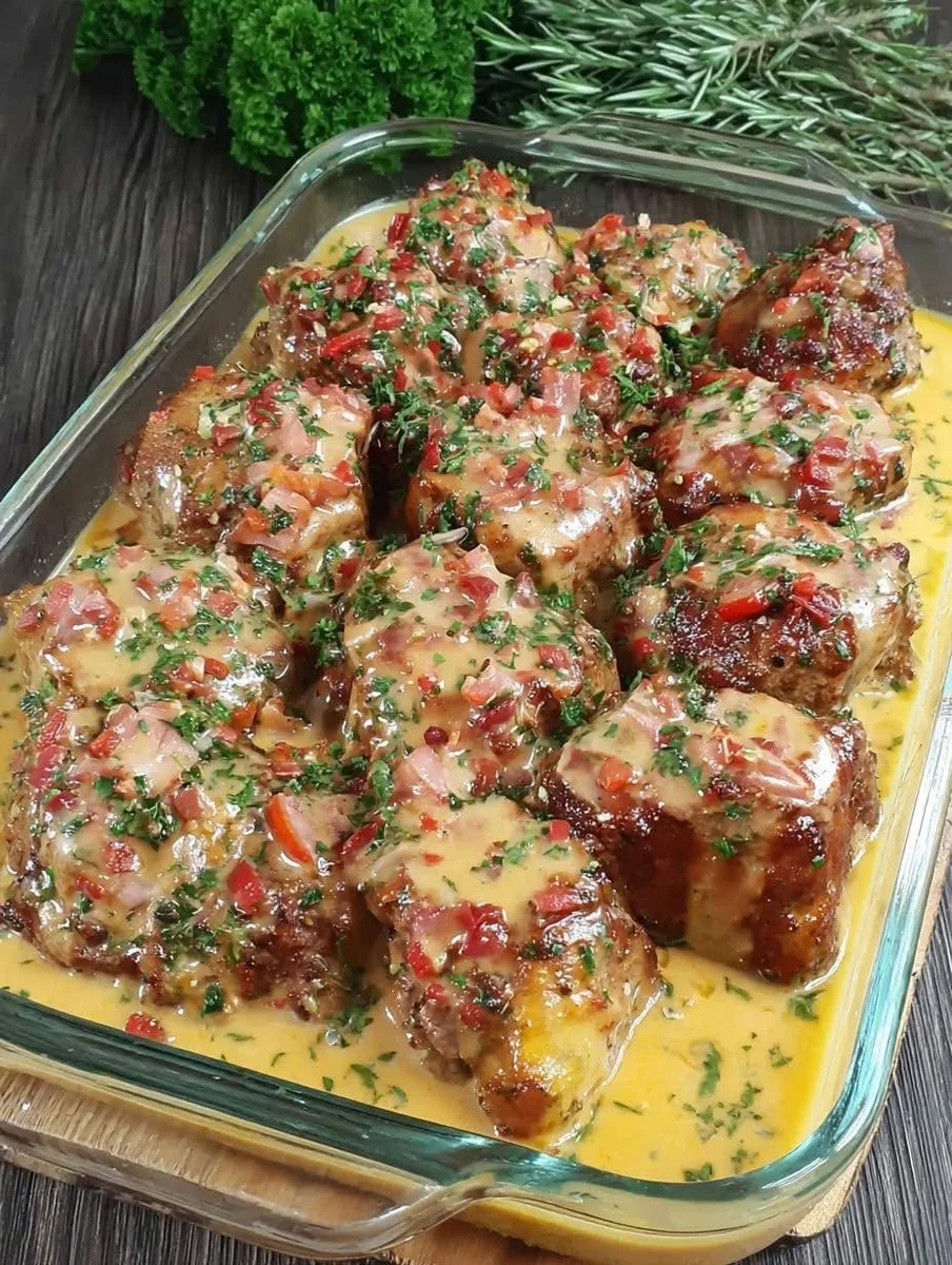 Boulettes de viande au fromage et crème
