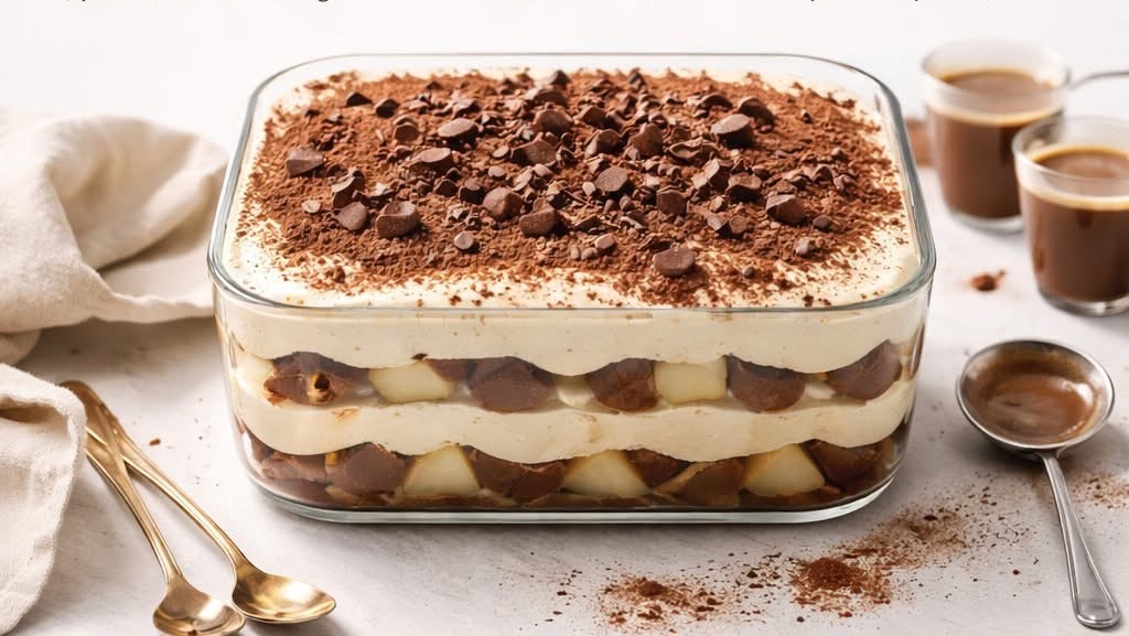 Tiramisu poires et chocolat gourmand