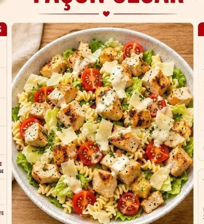 Salade de pâtes au poulet façon César