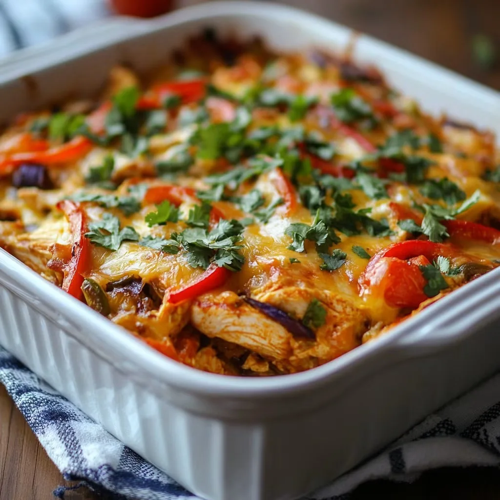 Casserole de fajitas au poulet