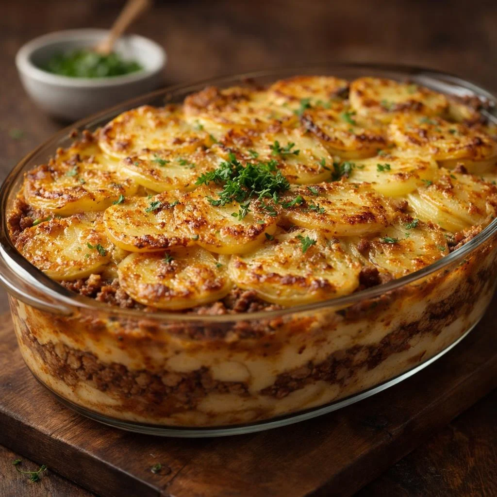 Gratin de pommes de terre au bœuf haché au four
