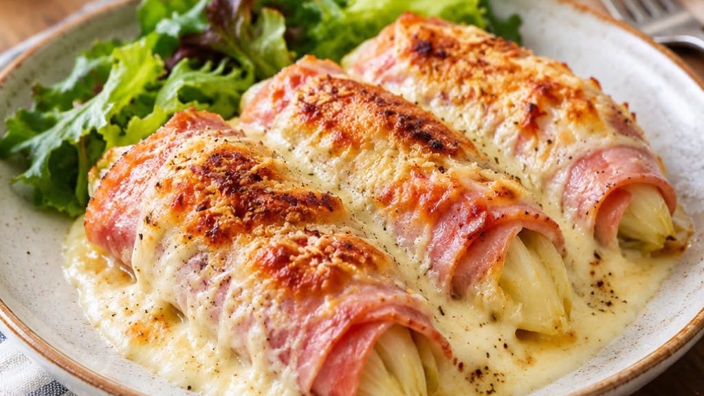 Gratin d'endives au jambon (chicons) à la béchamel