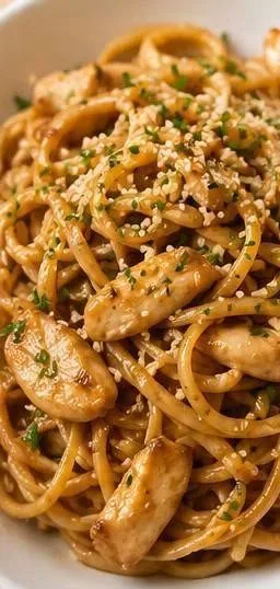 Pâtes au beurre, poulet ail et sauce soja au Cookeo