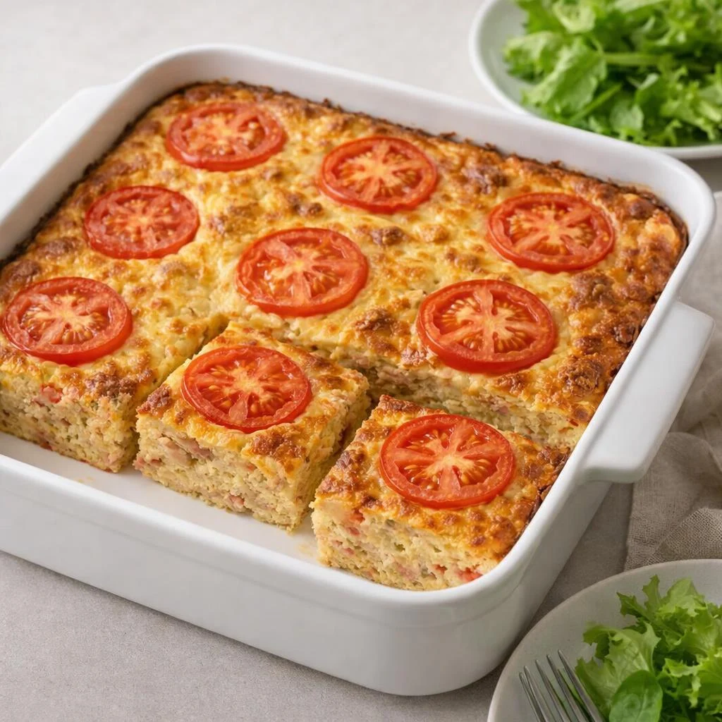 Quiche au thon, tomates et emmental (sans pâte)