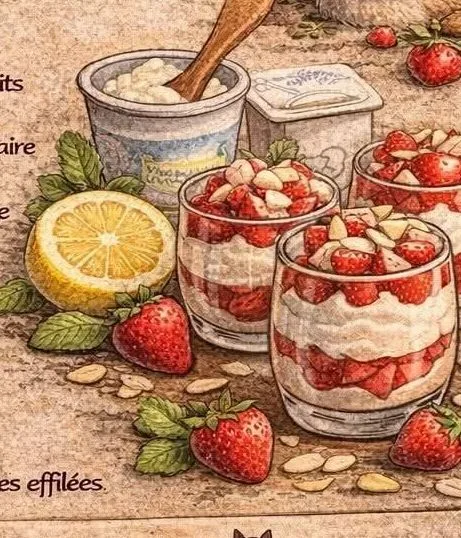 Verrine Fraise-Yaourt spécial diabétiques