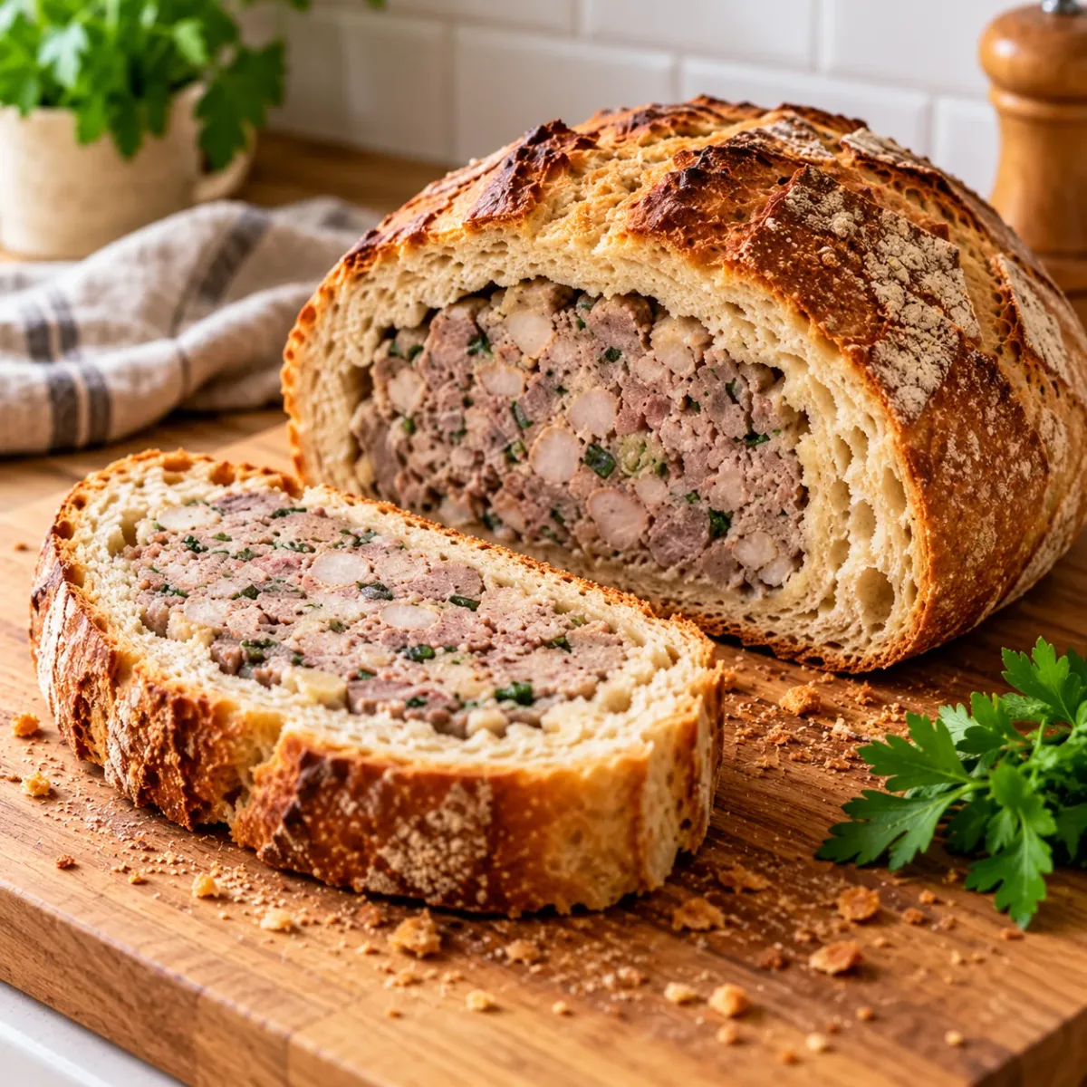 Pâté de campagne en croûte de pain, recette maison