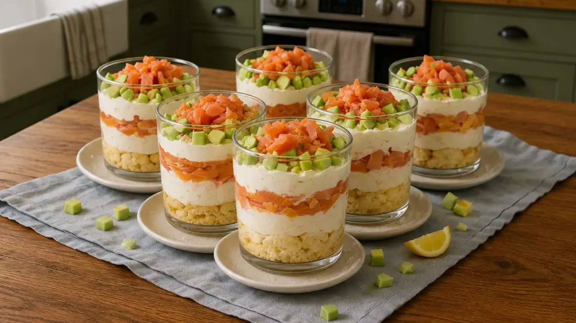 Tiramisu au saumon fumé en verrine