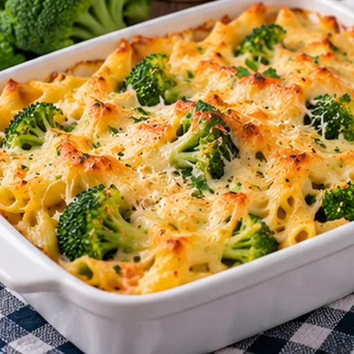 Pâtes aux brocolis en gratin