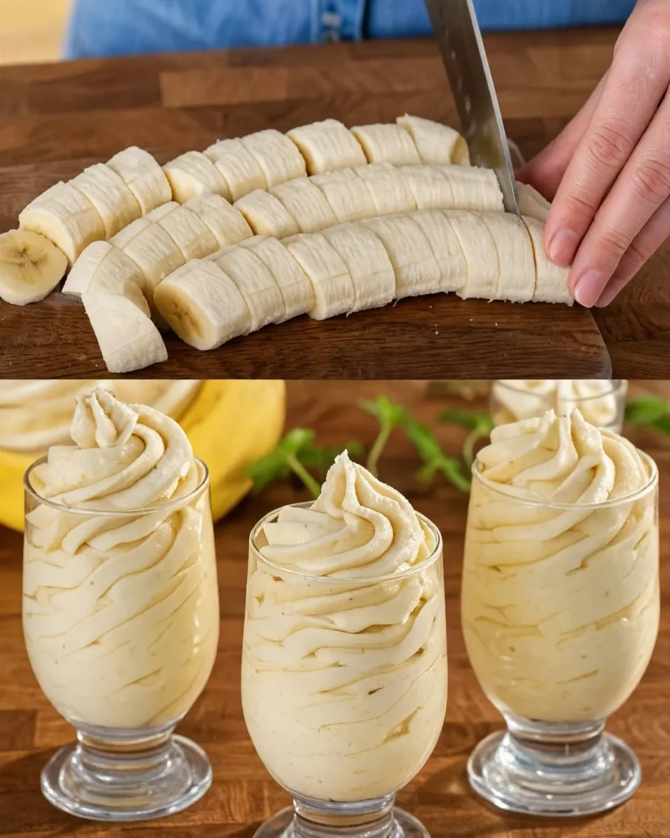 Mousse à la banane prête en 5 minutes
