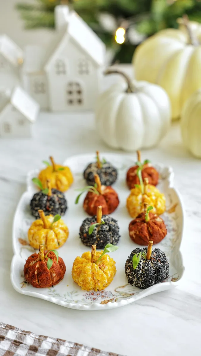 Boule de fromage en forme de mini citrouille