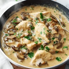 Émincé de Poulet Sauce Crémeuse Champignons