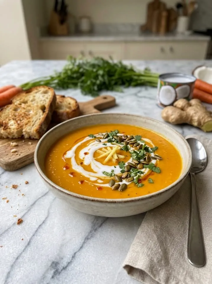 Velouté de Carottes au Lait de Coco et au Gingembre