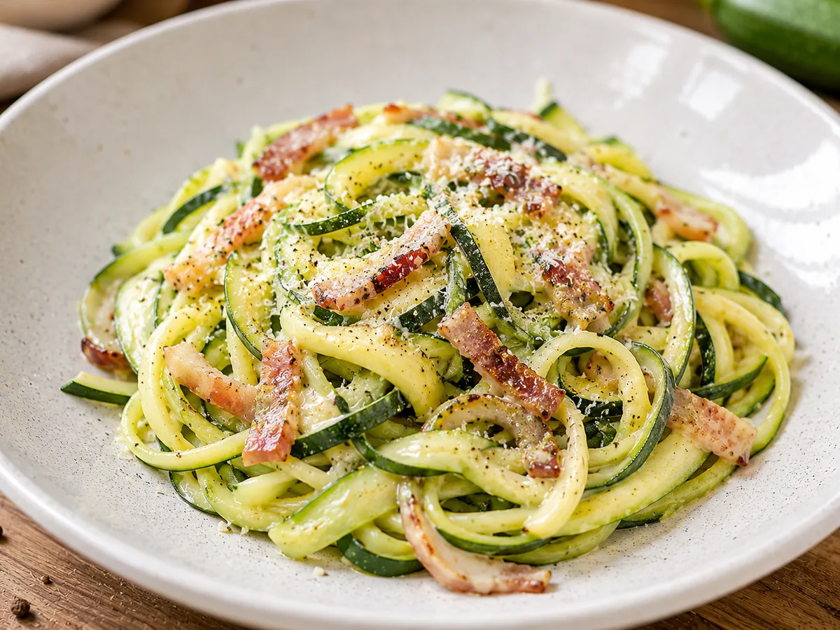 Tagliatelles de courgettes façon carbonara