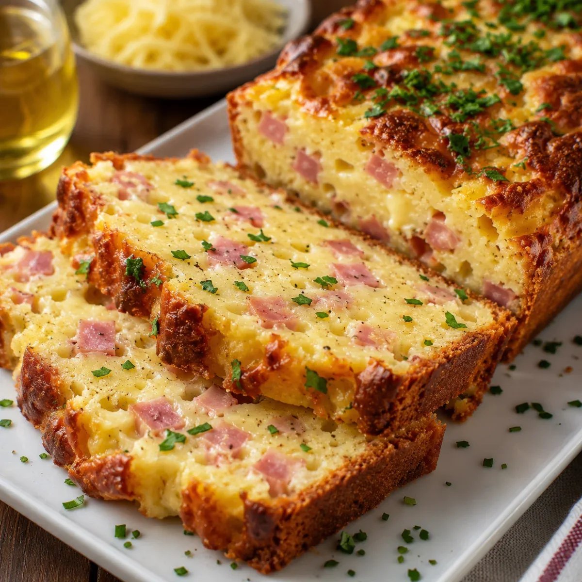 Cake salé moelleux œufs, comté et jambon
