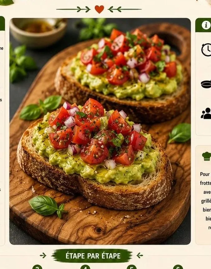 Bruschetta à l'avocat écrasé