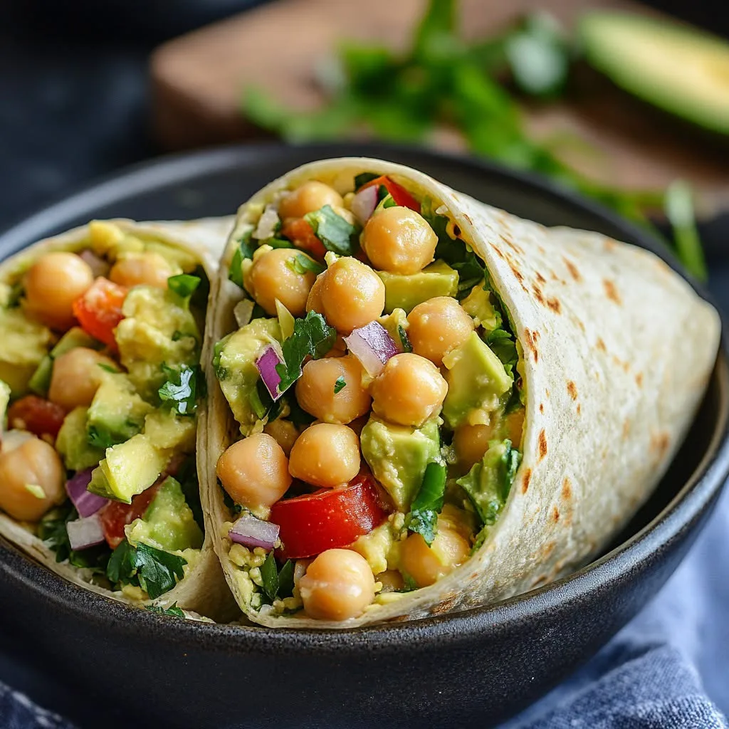 Wraps avocat & salade de pois chiches