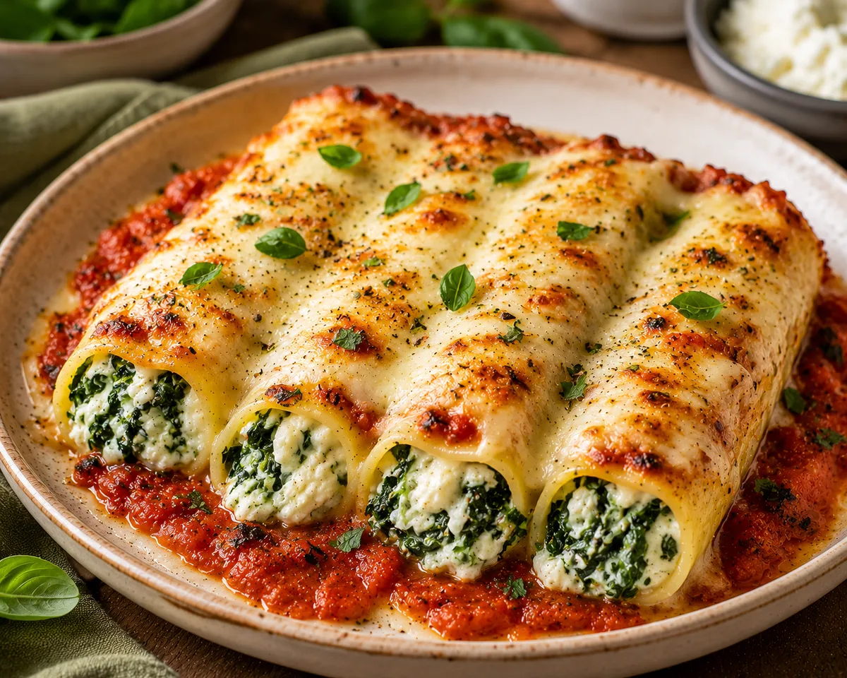 Cannellonis aux épinards et ricotta