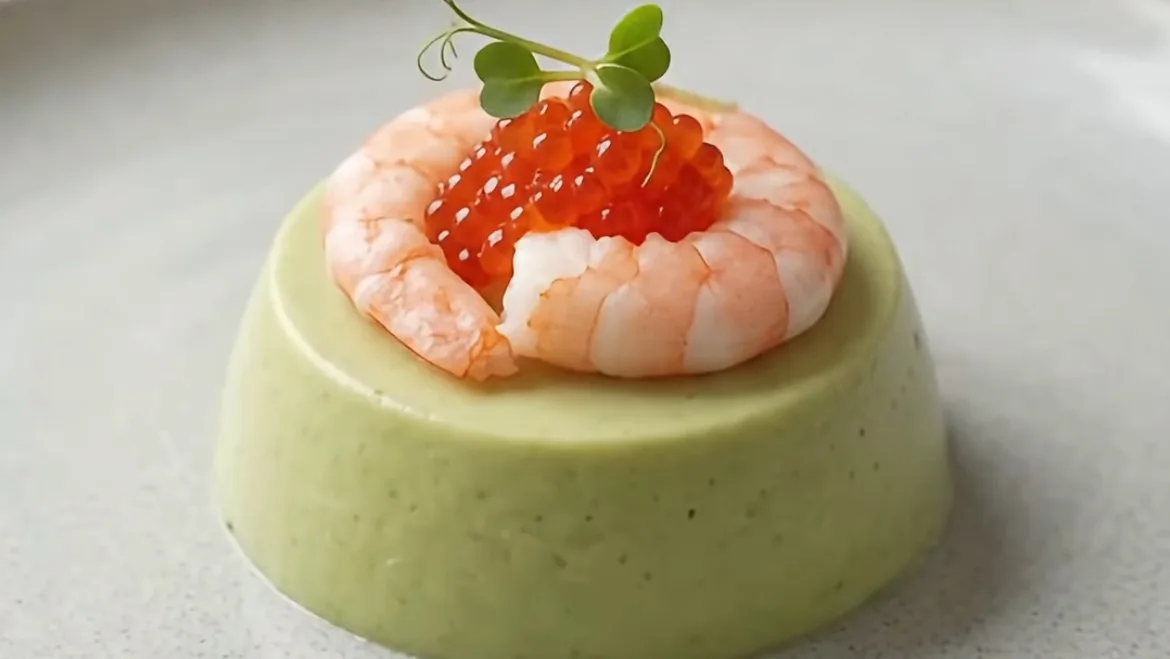 Dômes de crevettes, avocat et citron vert, fondants et frais