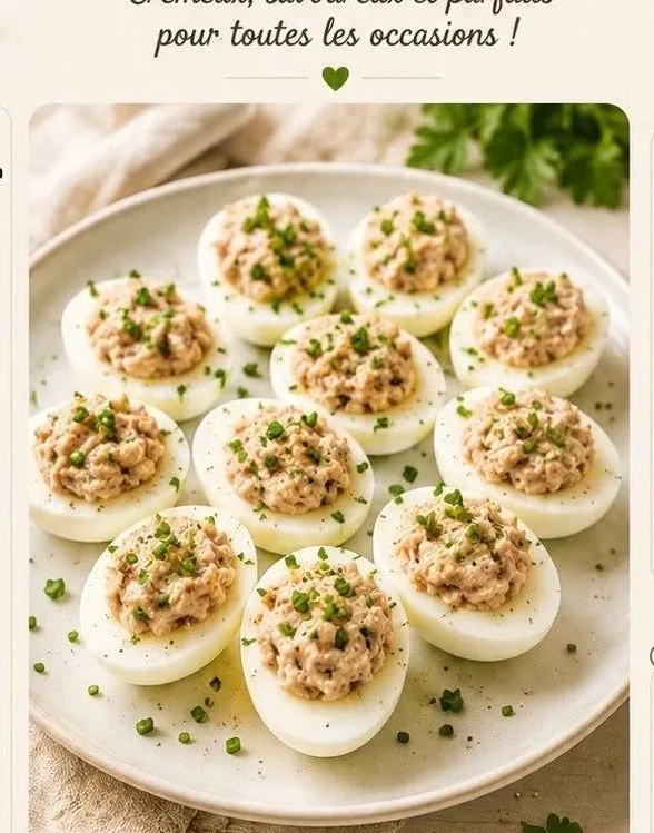 Œufs farcis à la salade de thon
