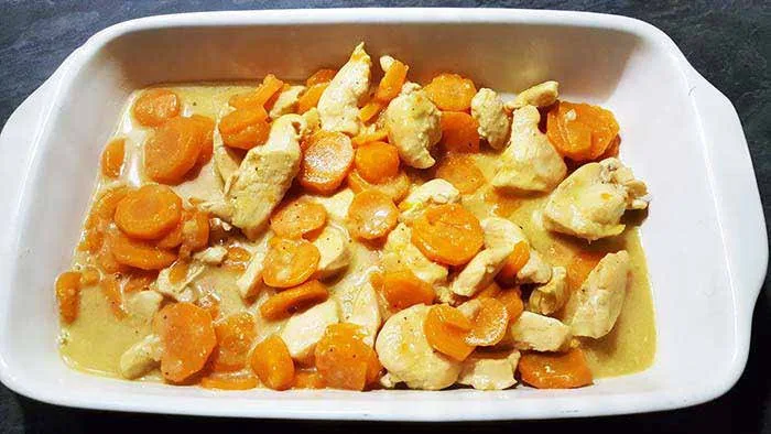 Poulet aux carottes, sauce curry