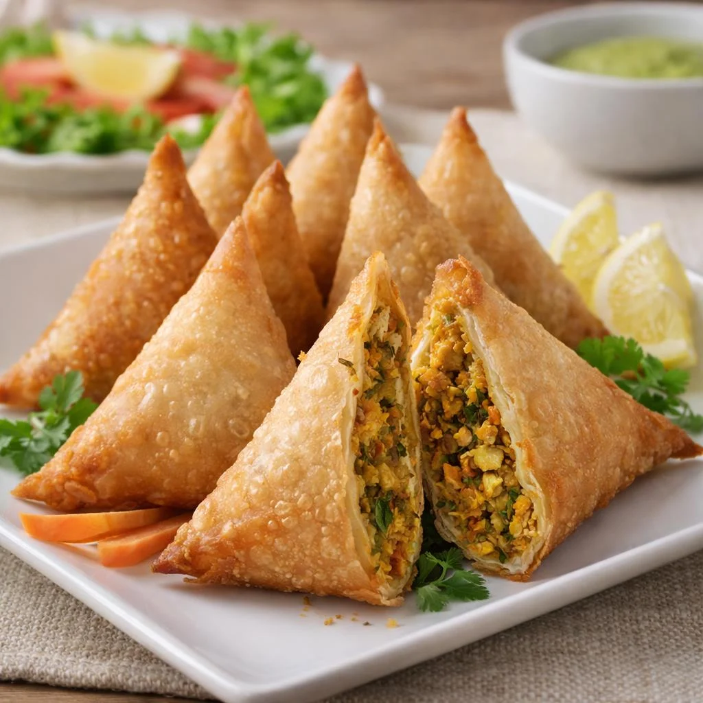 Samoussas au poulet curry croustillants