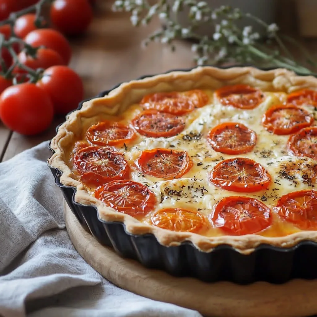 Quiche aux tomates séchées et mozzarella