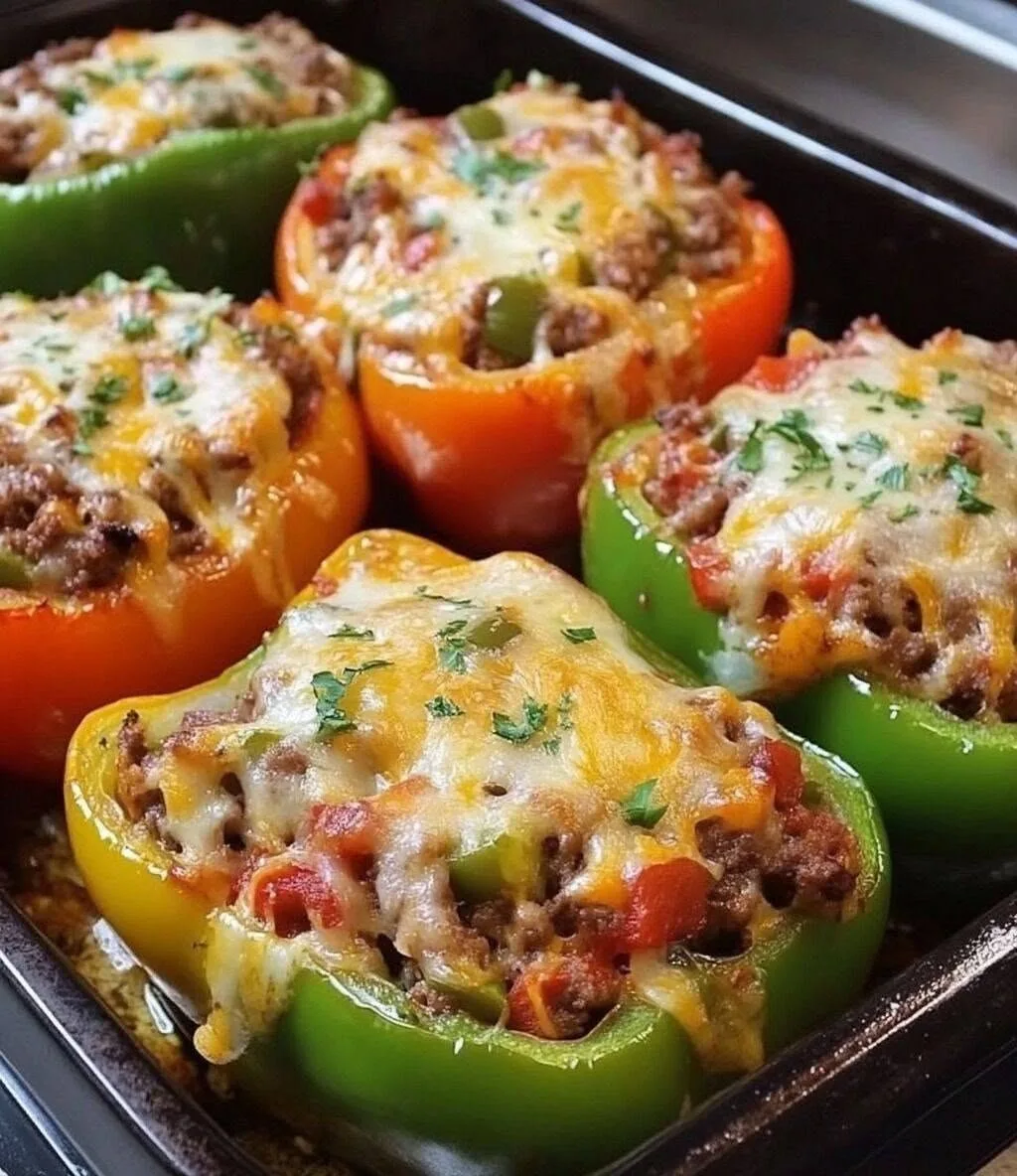 Poivrons farcis façon Philly Cheesesteak à l'Air Fryer