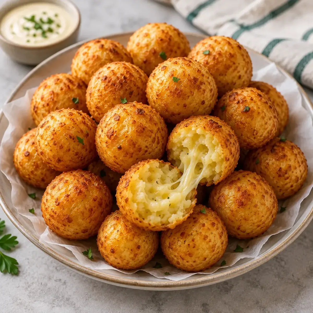 Boulettes de pommes de terre au fromage croustillantes