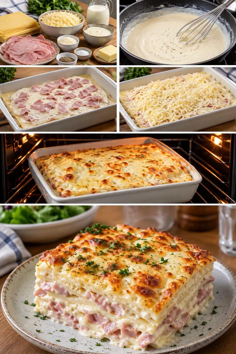 Lasagnes au Jambon et Fromage à la Sauce Béchamel