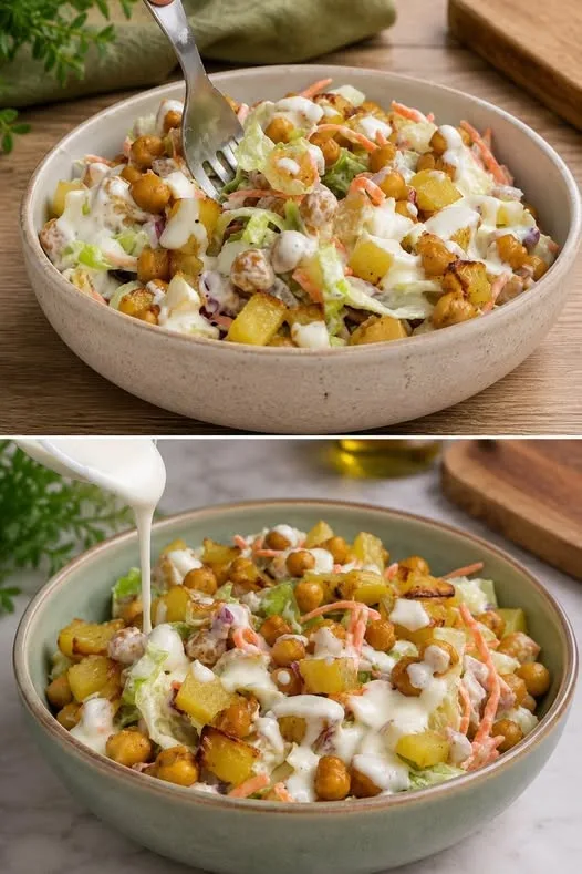 Salade Protéinée au Yaourt Grec, Pois Chiches et Pommes de Terre