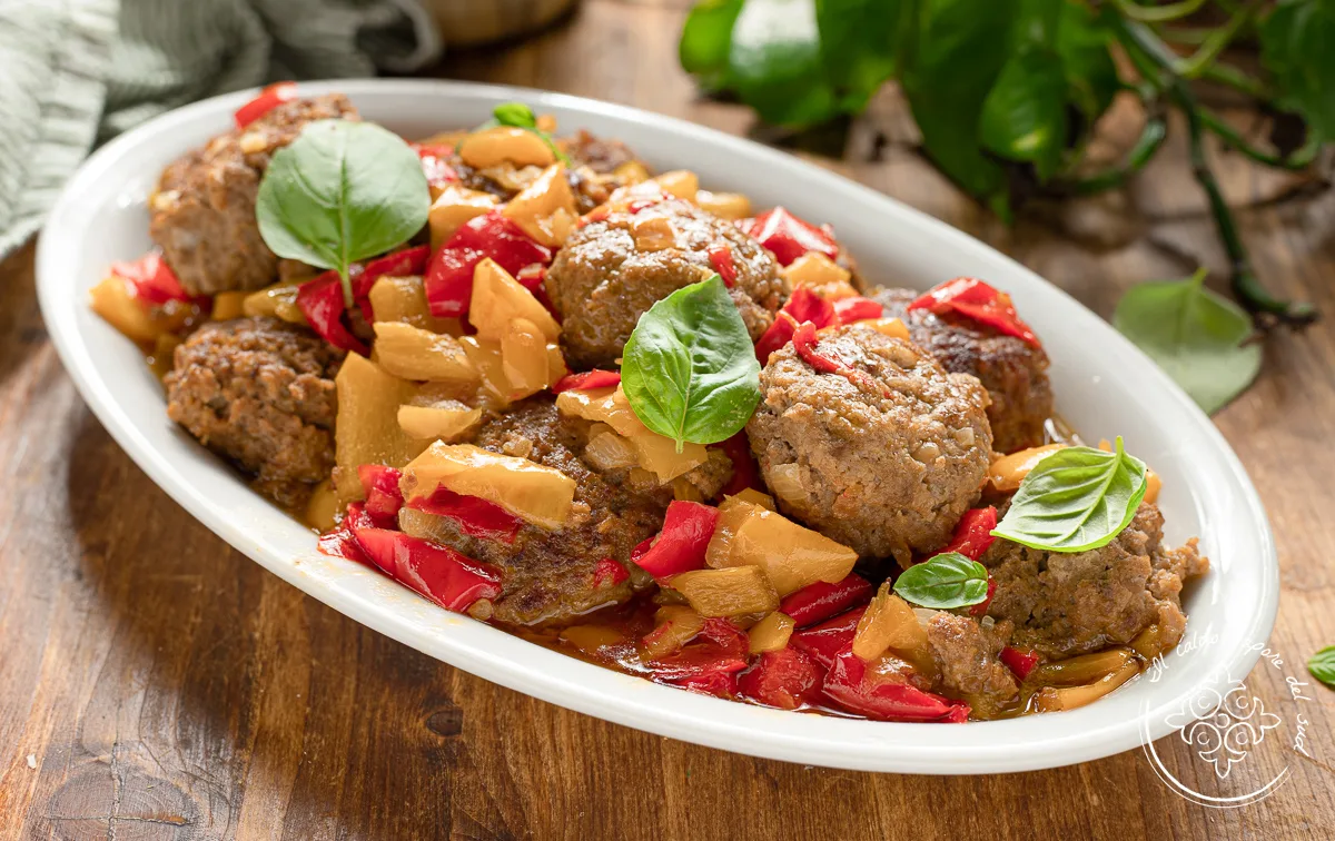 Boulettes avec poivrons à la poêle