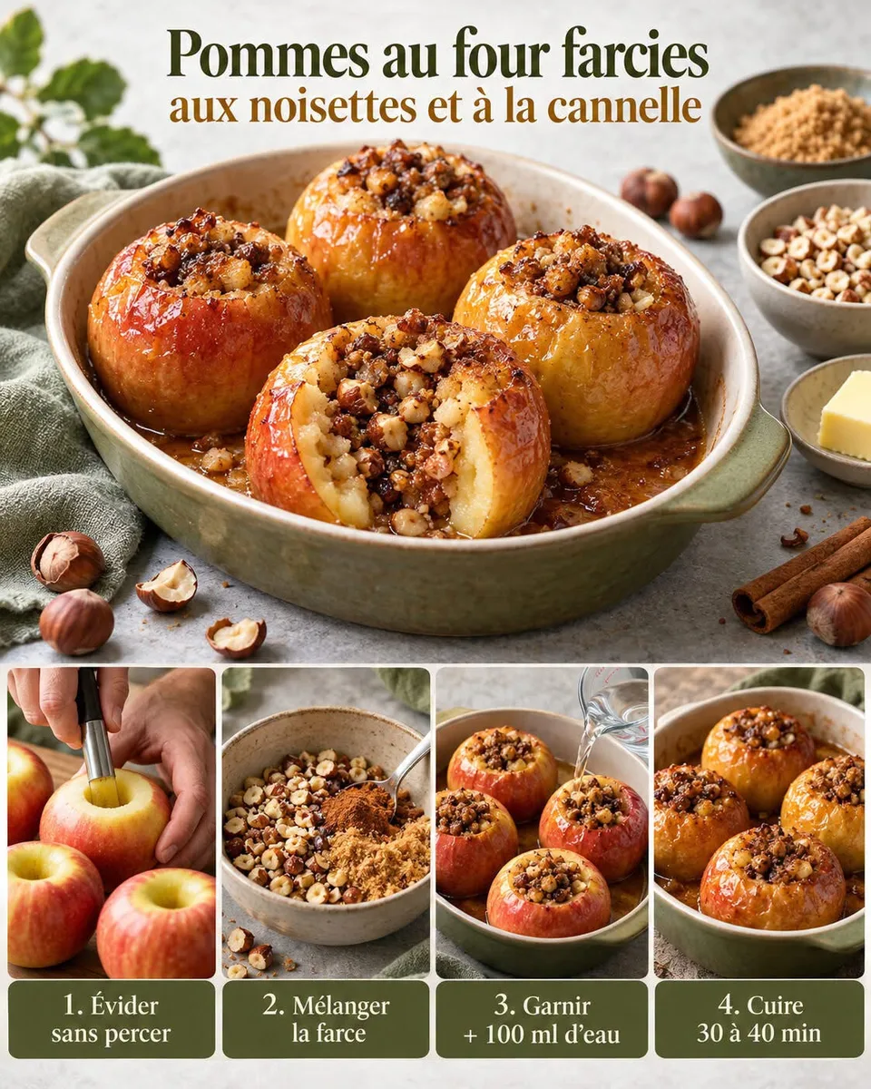 Pommes aux noisettes et cannelle
