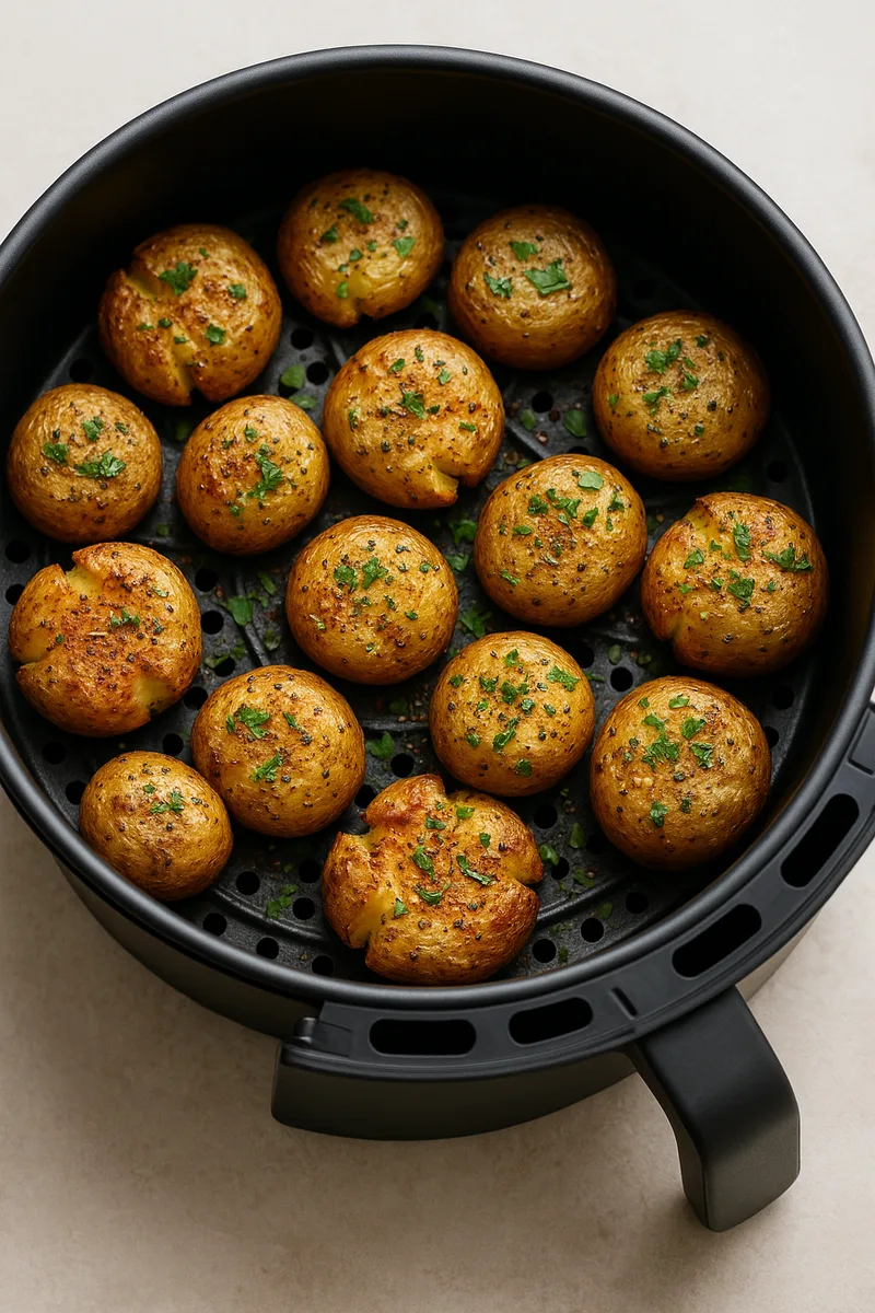 Pommes de terre écrasées à la friteuse à air