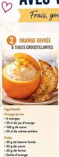 Orange givrée & tuiles croustillantes