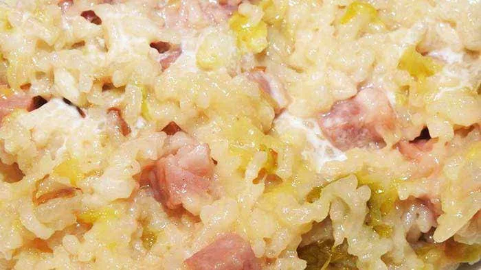 Risotto poireaux jambon