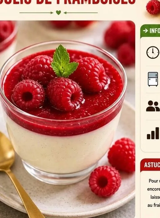 Panna Cotta à la Vanille & Coulis de Framboises