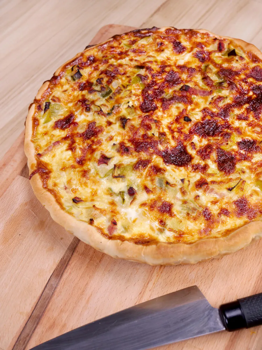 Quiche aux poireaux et lardons